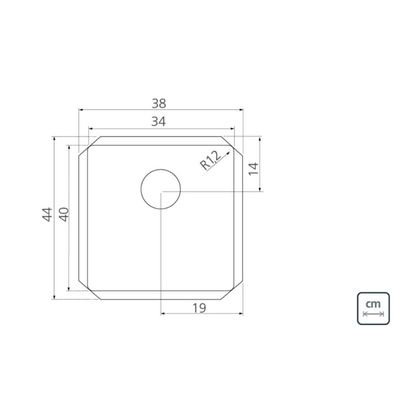 Cuba de Embutir Quadrum 34U Tramontina 34x40x20cm Aço Inox Acetinado Outlet
