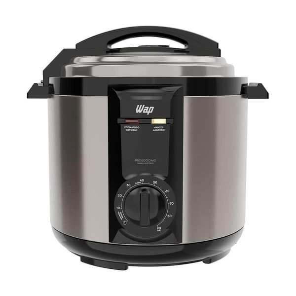 Panela de Pressão Elétrica Wap WPPE2 5L 900W Revestimento Antiaderente Gray Stone Timer Inox / 220V