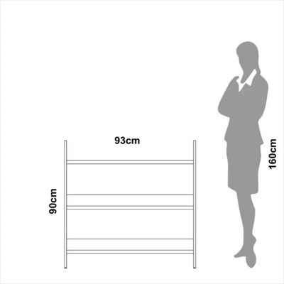 Estante Livreiro Industrial 93cm em Mdf Freijó Preto Fosco Dalla Costa