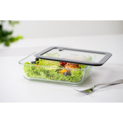 Pote de Vidro Tramontina Vittra Retangular com Tampa Hermética de Silicone 0,7 L