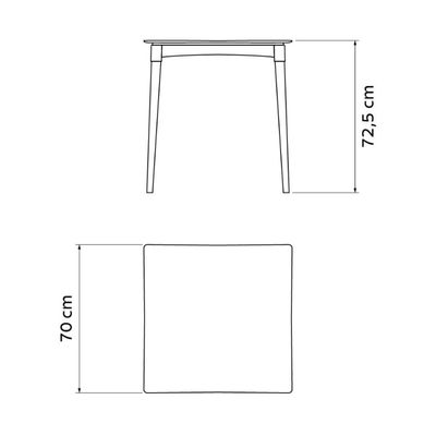 Mesa Diana Areia Tramontina 70cm em Polipropileno com Pernas de Madeira