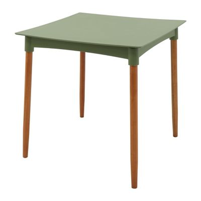 Mesa Diana Verde Oliva Tramontina 70cm em Polipropileno com Pernas de Madeira