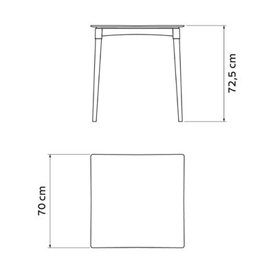 Mesa Diana Verde Oliva Tramontina 70cm em Polipropileno com Pernas de Madeira