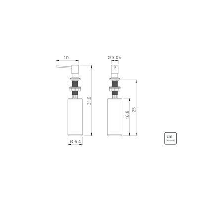 Dosador de Sabão Tramontina 500 ml em Aço Inox com Recipiente Plástico