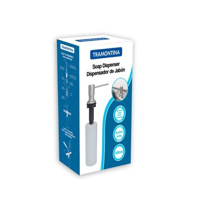 Dosador de Sabão Tramontina 500 ml em Aço Inox com Recipiente Plástico