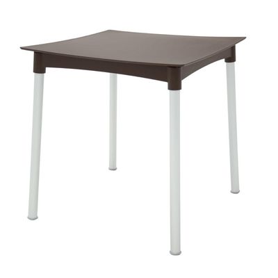 Mesa Tramontina Diana 70 cm em Polipropileno Marrom com Pernas de Alumínio Anodizado