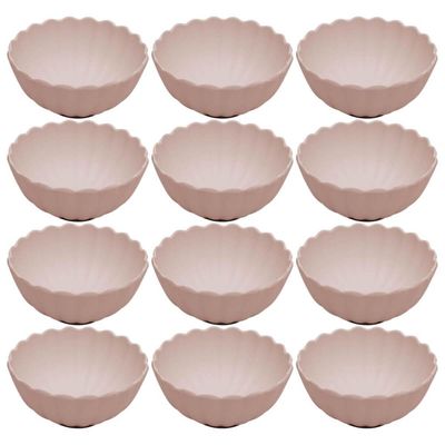 Kit 12 Bowls Cumbucas Gerbera 300ml Melamina Bege Lyor Sobremesas Porções Petiscos