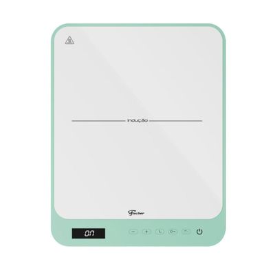 Cooktop de Indução Portátil Fischer 1 Boca Bivolt Touch Screen Verde Pistache