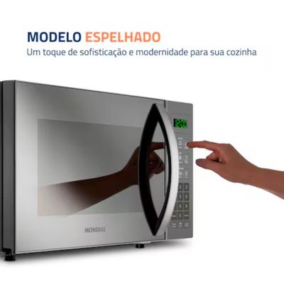 Micro-ondas Mondial MO-01-21-E 21 Litros 1200W Espelhado Digital Cinza / 110V