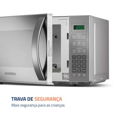 Micro-ondas Mondial MO-01-21-E 21 Litros 1200W Espelhado Digital Cinza / 110V
