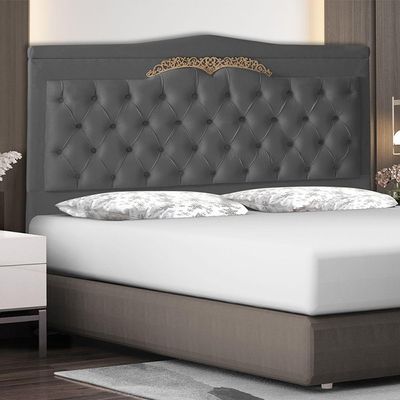 Cabeceira De Cama Box Madri Casal King 195 Cm Suede Grafite Eli Móveis E Decoração