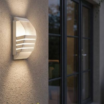 Kit 2 Arandelas Brancas Termoplástico Face Dital Iluminação Externa Interna Jardim Hall