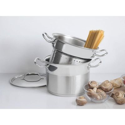 Jogo Cozi-Pasta Tramontina Aço Inox Professional 2 Peças 24 cm