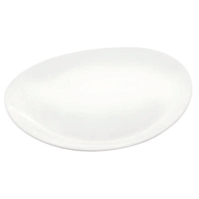 Conjunto 12 Pratos Oval Branco Opalino Steak Essenza 30x26cm Restaurante Profissional Servir Buffet