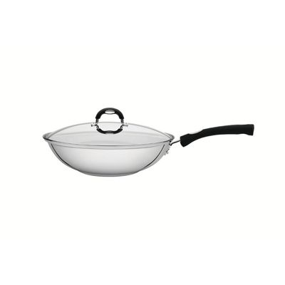 Wok Tramontina Astro Silicone 28cm 3,3L em Aço Inox Fundo Triplo Indução