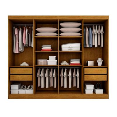 Guarda Roupa Casal Hera MDF 8 Portas e 4 Gavetas Rufato Imbuia