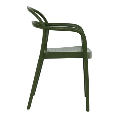 Cadeira Tramontina Sissi com Braços Verde Musgo Empilhável em Polipropileno