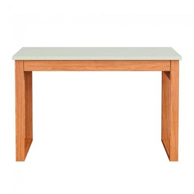 Mesa de Escritório 1 Gaveta em MDF 118x53x75cm Dalla Costa Off White Freijó