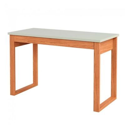 Mesa de Escritório 1 Gaveta em MDF 118x53x75cm Dalla Costa Off White Freijó