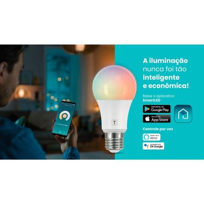 Lâmpada de LED Smart Tramontina Base Bivolt 16 Milhões de Cores Wi-Fi e Bluetooth