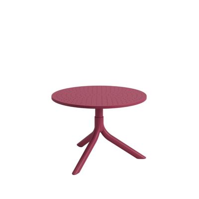 Mesa Redonda de Apoio Livy Aurah 60x43cm Marsala Polipropileno Plaxmetal