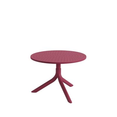 Mesa Redonda de Apoio Livy Aurah 60x43cm Marsala Polipropileno Plaxmetal