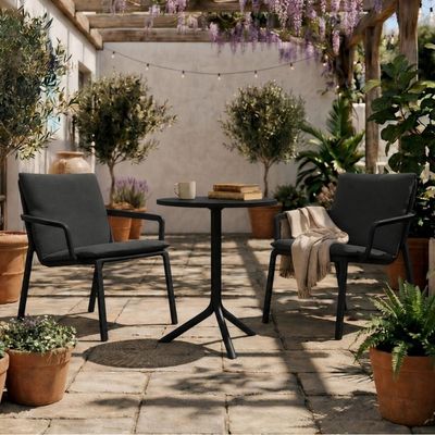 Mesa Redonda Serena 60x74,5cm Preto em Polipropileno Marin