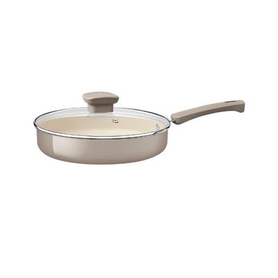 Frigideira Reta Tramontina Veronese Alumínio e Cerâmica Bege com Tampa 22cm 1,7 L