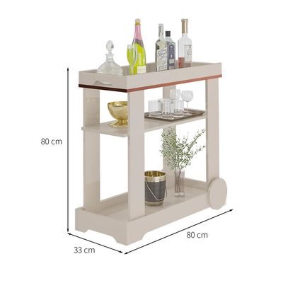 Carrinho Bar Rose Off White