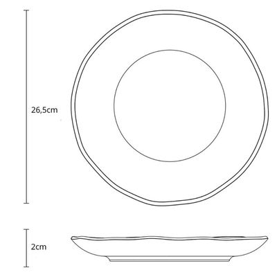 Conjunto 4 Pratos Rasos 26,5cm 4 Xícaras Chá 200ml com Pires Branco