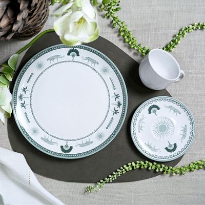 Conjunto 4 Pratos Rasos 26,5cm 4 Xícaras Chá 200ml com Pires Branco