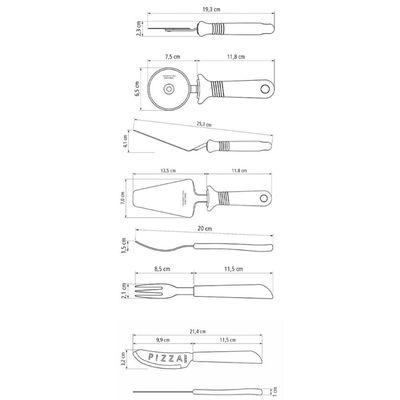 Kit Pizza Tramontina Aço Inox e Polipropileno Vermelho 14 Peças