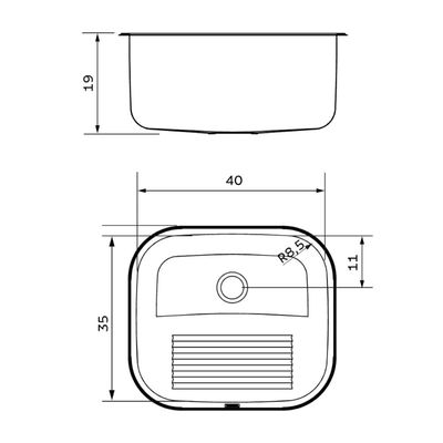 Tanque Tramontina Hera Compact 19 Litros em Aço Inox Acetinado 40x35 cm