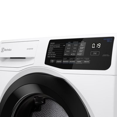 Máquina de Lavar Frontal Electrolux 12kg Branca Inverter com Água Quente e Lavagem Inteligente (LFB12) 127V