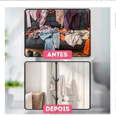 Cabideiro Mancebo Desmontável Com 9 Ganchos Em Metal Preto – Arara De Piso Para Roupas, Bolsas E Casacos