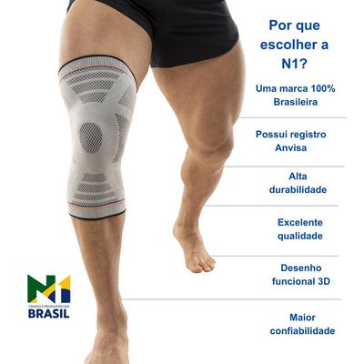 Joelheira N1 Sport Training Preta GG Knit 3D Estabilização d