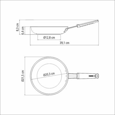 Frigideira Tramontina Professional em Aço Inox e Silicone 20 cm Fundo Triplo Compatível com Indução