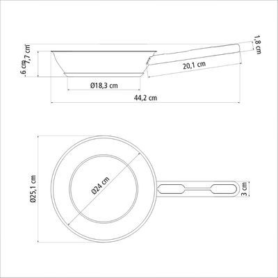 Frigideira Tramontina Ventura 24cm 1,3L Aço Inox Fundo Triplo com Tampa