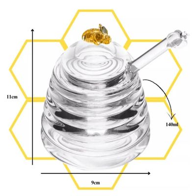 Meleira Porta Mel Little Bee Lyor de Cristal Ecológico 140ml