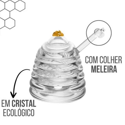 Meleira Porta Mel Little Bee Lyor de Cristal Ecológico 140ml