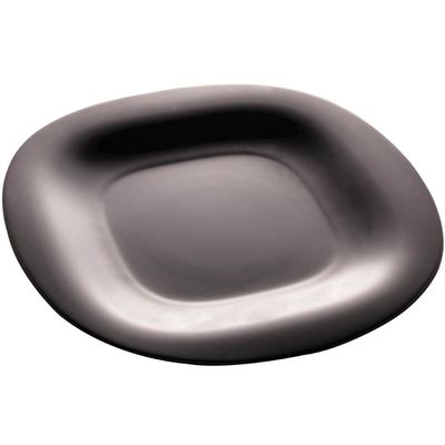 Prato para Sobremesa Vidro Opalino Carine Black 19cm Lyor Pequeno para Lanche