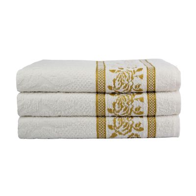 Kit 3 Toalhas De Banho Atenas - 70x150cm Branco