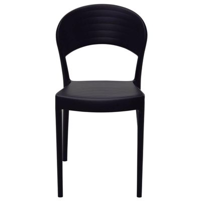 4 Cadeiras Plásticas Preta Summa Sissi Eco Tramontina 182 kg Encosto Fechado