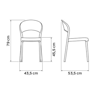 4 Cadeiras Plásticas Preta Summa Sissi Eco Tramontina 182 kg Encosto Fechado