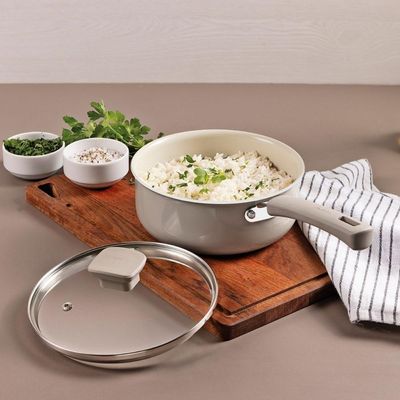 Panela Tramontina Veronese Alumínio e Cerâmica Bege 18cm 2 L