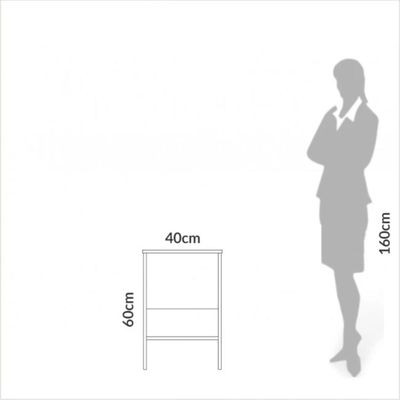 Mesa Auxiliar em MDF 40x44x60 cm Branco Freijó Dalla Costa F14
