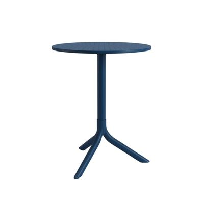 Mesa Redonda Livy Aurah 60x74,5cm Azul Petróleo em Polipropileno Plaxmetal