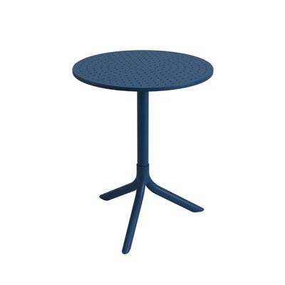Mesa Redonda Livy Aurah 60x74,5cm Azul Petróleo em Polipropileno Plaxmetal