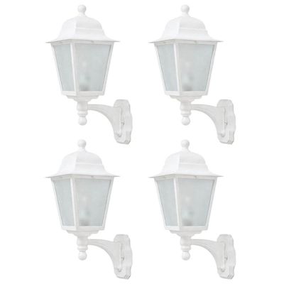 Kit 4 Arandelas Clássicas Lente Fosca Termoplástico Branco E27 Luminárias Soberana Dital