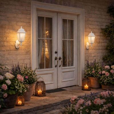 Kit 4 Arandelas Clássicas Lente Fosca Termoplástico Branco E27 Luminárias Soberana Dital